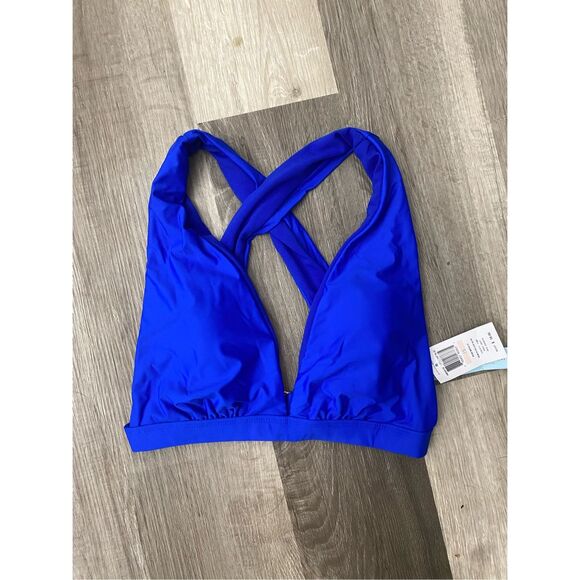 Antonio Melani NWT Blue Bikini Halter “Run With It” Top Swimsuit, Sz 10, MP $58 - Picture 1 of 5